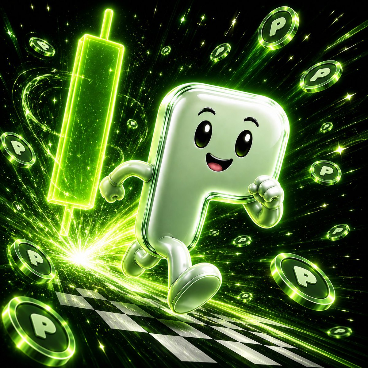 Ponsupercycle's tweet photo. Green candle? PONSCY heard the starting gun. https://t.co/pDlxxOfU34