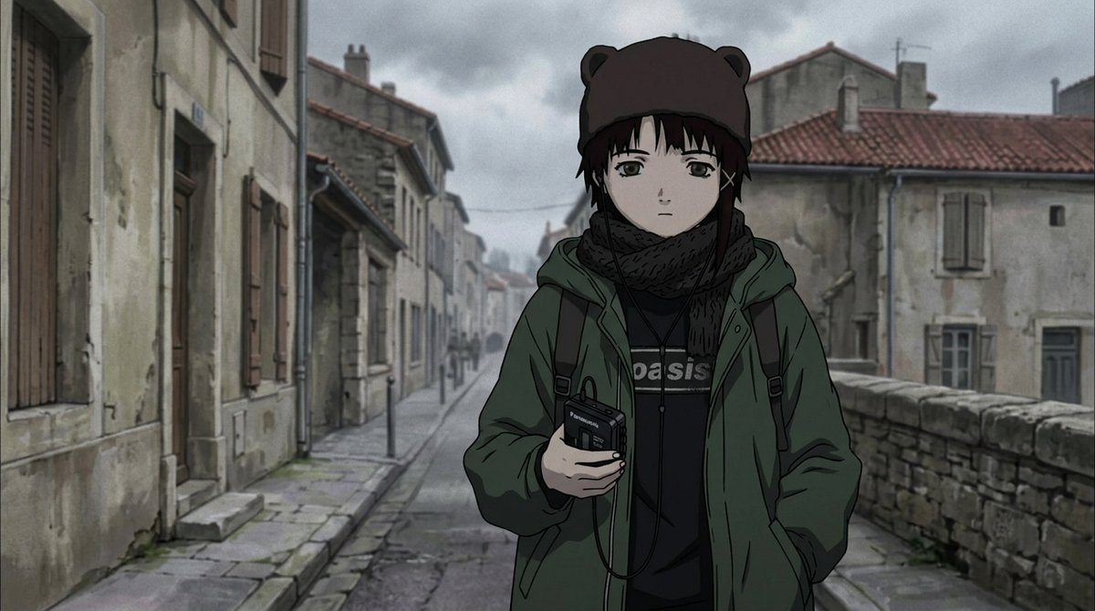 martingarciada6's tweet photo. #SerialExperimentsLain #lain28th
lainが再びフランスのモンペリエの街を歩いている。
彼女のパナソニックRQ-X01パーソナルステレオカセットプレーヤーを使って、さらにいくつかのオルタナティブロックをカセットテープで聴いている。 https://t.co/vJpPfeLuu3