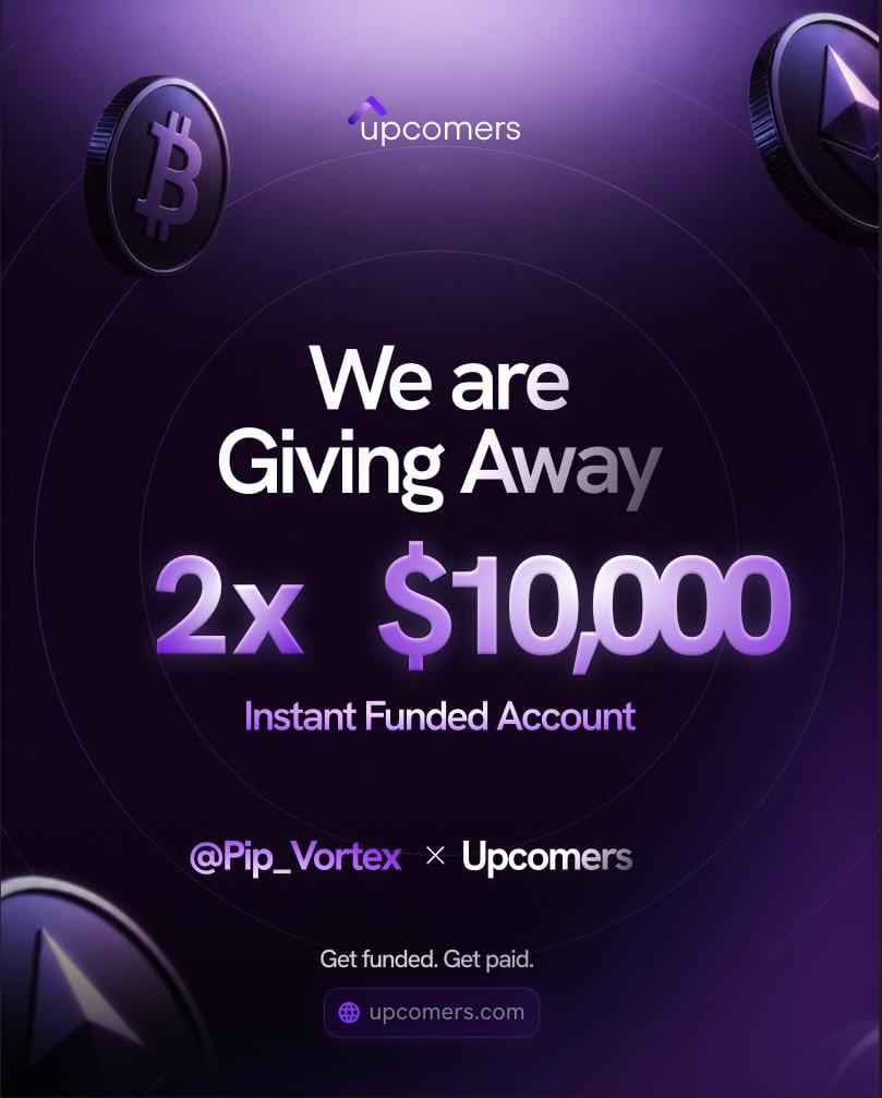 Pip_Vortex's tweet photo. 🎉 $20,000 GIVEAWAY — LET’S DO THIS!
Really excited to announce this giveaway with @upcomers_com.

We’re giving 2 lucky traders a $10,000 Instant Funded Account each — no challenge, just an opportunity to get funded and start trading.
How to enter:

• Follow
@upcomers_com
@jurcofx, @chartarchitect1 & @lexifunded 🤝

• Like + Repost ❤️🔁

• Tag your trading friends

Good luck everyone — appreciate all the support from this community. ❤️