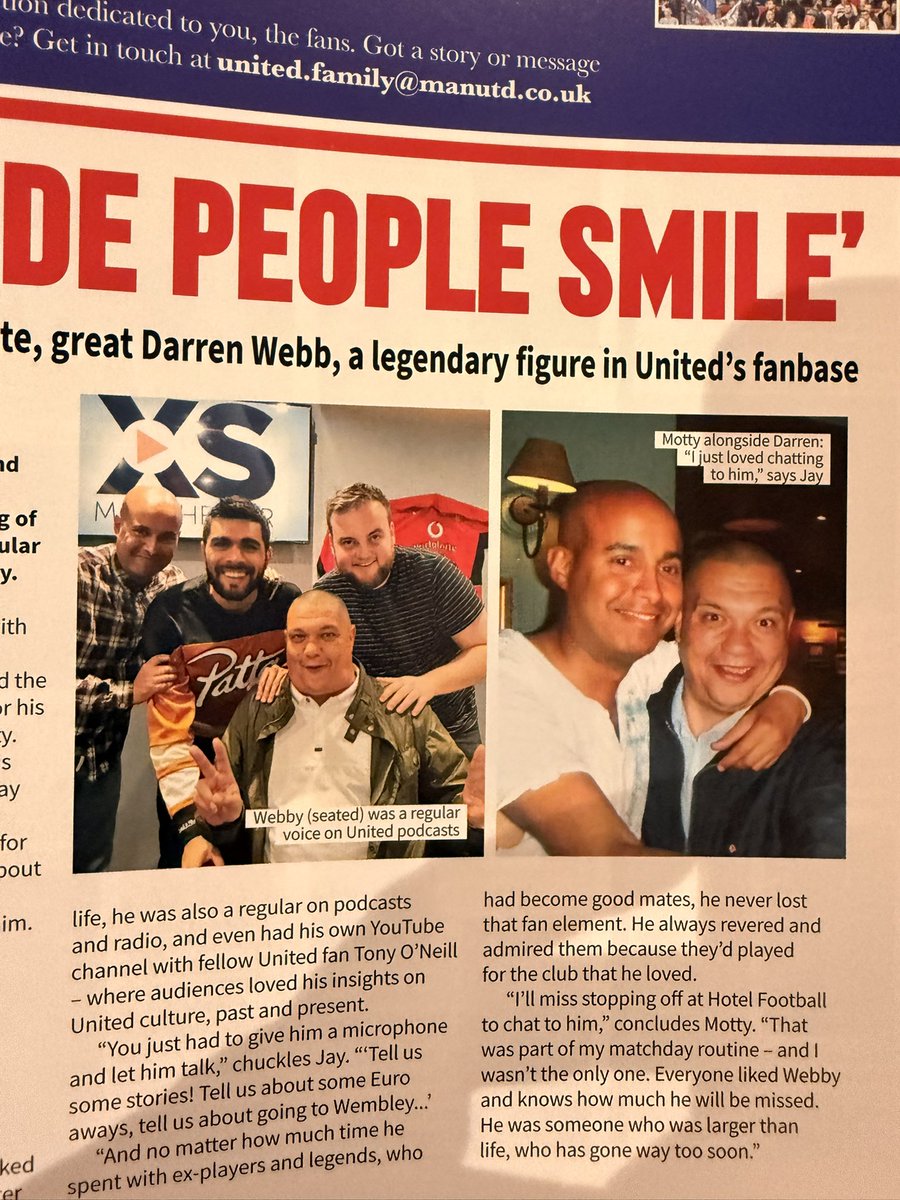 amyparkinsonTV's tweet photo. Nice dedication to my good friend @United_Webby in yesterdays @ManUtd Review I miss you so much ❤️💔xx https://t.co/mXlUvFIqwd
