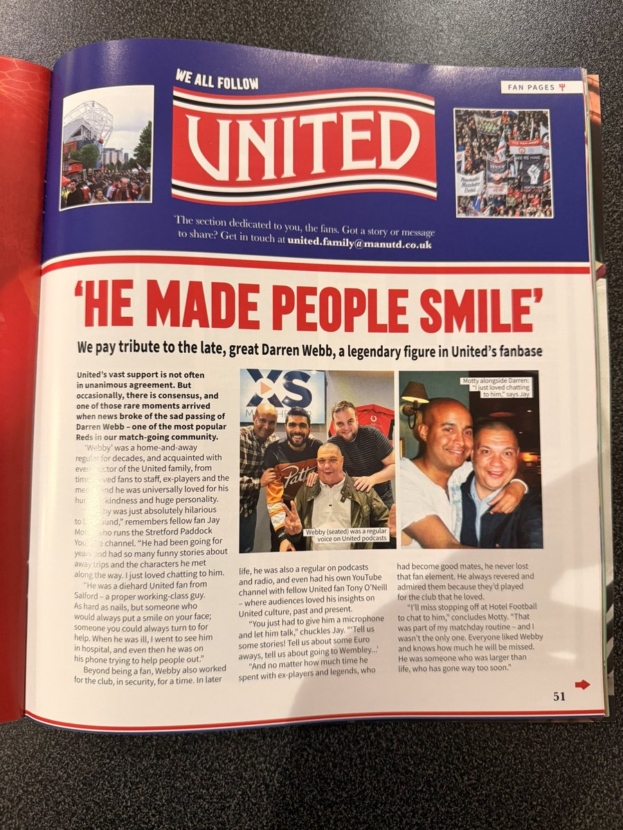 amyparkinsonTV's tweet photo. Nice dedication to my good friend @United_Webby in yesterdays @ManUtd Review I miss you so much ❤️💔xx https://t.co/mXlUvFIqwd