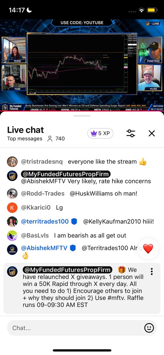 karina_convy's tweet photo. 1 30 FREE 50K Rapid accounts EVERY DAY on the MFF YouTube Live!

...

If you're a futures trader, this is definitely a live you don't want to miss. Join MFF, watch the live and get your chance to win a 50K account!

#MFTV @MyFundedFutures  Future ✅ https://t.co/rH5q4b0d3i