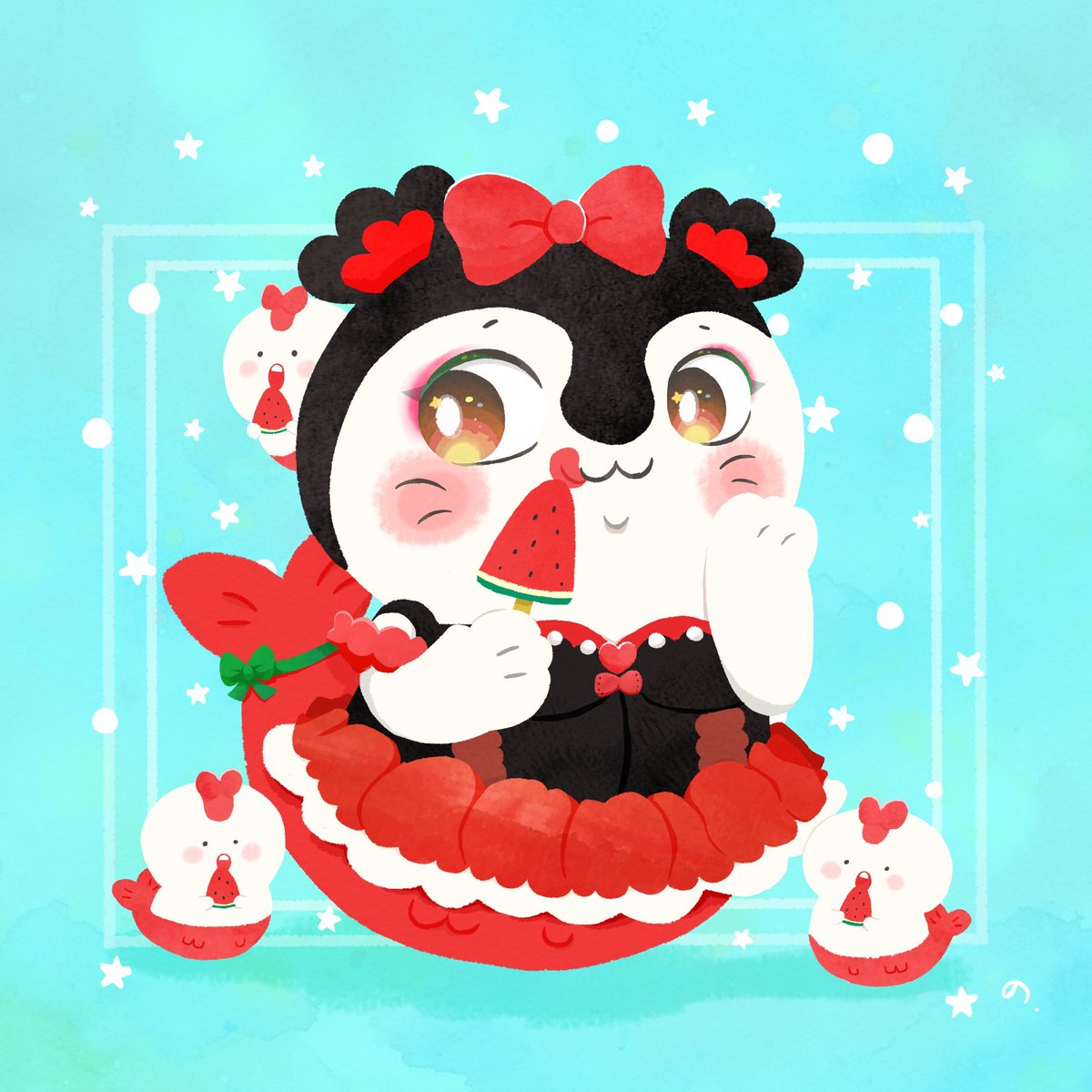 noriko_00's tweet photo. お気に入りの4枚を！
８月、セイレーンちゃん達を楽しく描かせていただきました🍎

今月もご覧くださり、ありがとうございました✨

#今月描いた絵を晒そう https://t.co/wL7GiuTRNn