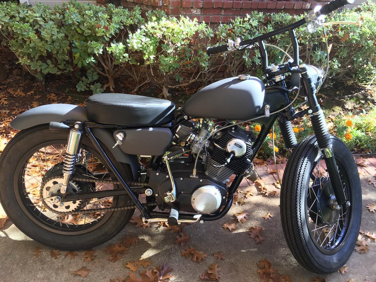 RebbecaMag7kag's tweet photo. Super cool satin-gray metallic 1966 Honda Scrambler I worked on for a fire chief a few months ago! Great to see the parts mounted on this classic ride. https://t.co/3Fi9bMxJEH