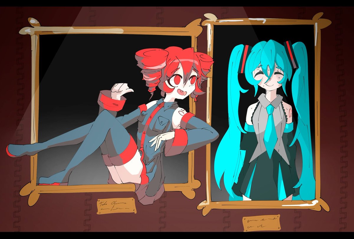 Kozen_key's tweet photo. Miku and teto at the museum https://t.co/RSXsinpeUS