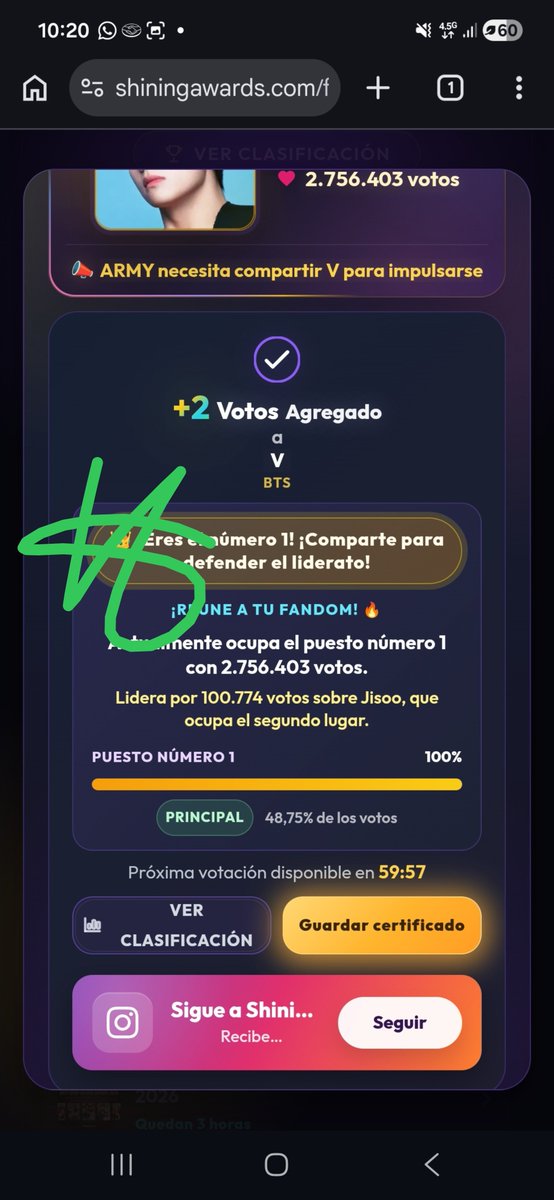 TeamVoteArg's tweet photo. @TaeStreamArg ❗️ https://t.co/u6lOsmAsVD