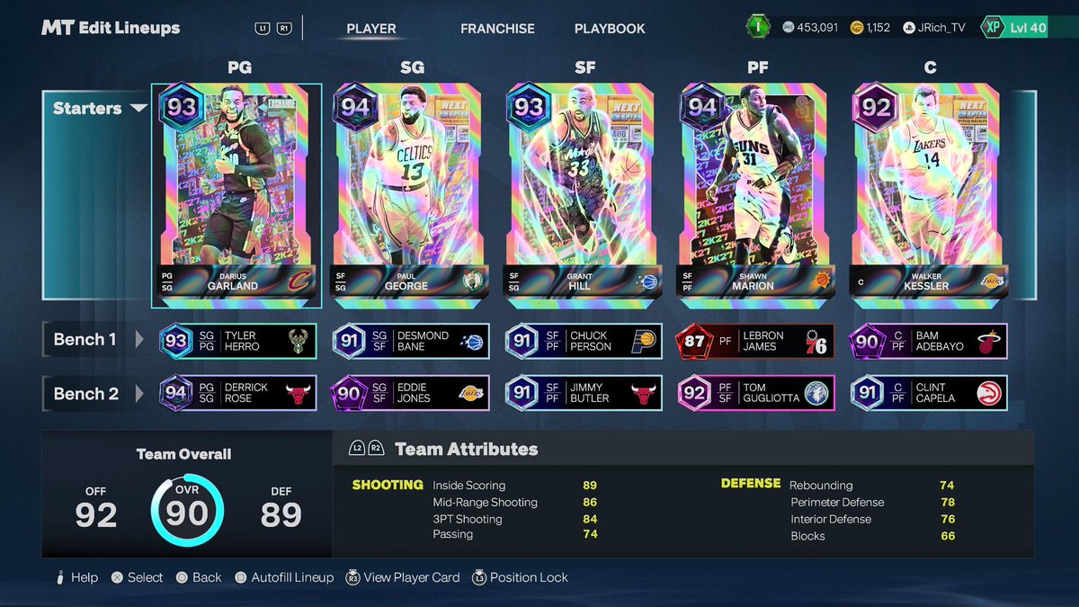 JRich_TV's tweet photo. MyTeam Lineup Update! 😏 #2K27 #2K #NBA2K #NBA2K27 https://t.co/UZRByseuD2