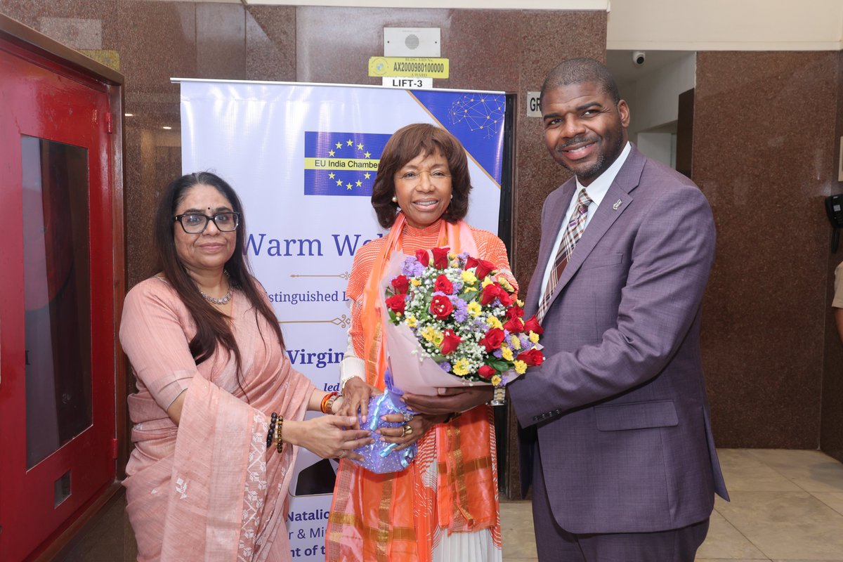 EUChambers's tweet photo. 🌐Strengthening Global Partnerships | EU–India–BVI
EU Chambers was pleased to welcome a distinguished BVI delegation for a valuable exchange on 🤝 trade, investment &amp; business cooperation.

We look forward to deepening 🌍 India–EU–BVI economic ties.

#EUChambers #BVI https://t.co/dvP75KKH6w