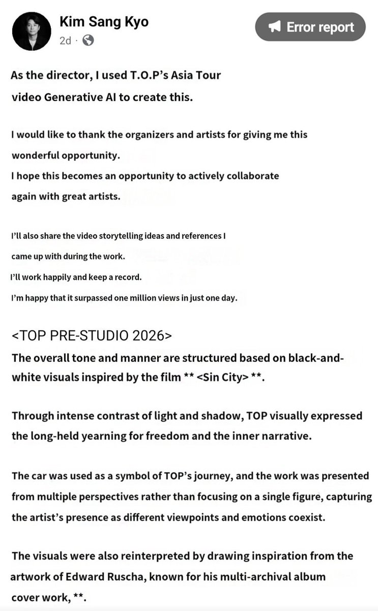 thekwavee's tweet photo. يثير T.O.P عضو بيق بانق جدلًا بسبب تناقض واضح؛ ففي الوقت الذي ينتقد فيه قضية «الشمس الحارقة» في ألبومه، يتعاون في العمل نفسه مع كيم سانغ كيو، أحد أبرز الأسماء المرتبطة بالقضية، والذي سبق أن دخل السجن قبل خروجه وافتتاح شركة خاصة
كما وجّه كيم سانغ كيو الشكر لـT.O.P على هذه الفرصة https://t.co/QXtiRT2DpX