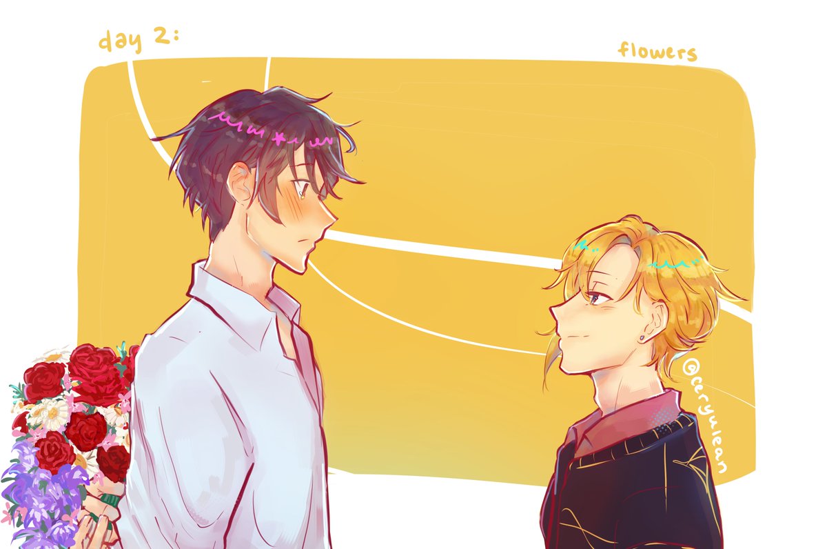_ceryulean's tweet photo. #KagihiraWeek2026 #kghr_FA
day 2: flowers!  
they both brought flowers to their date https://t.co/p2x0KbgCdt