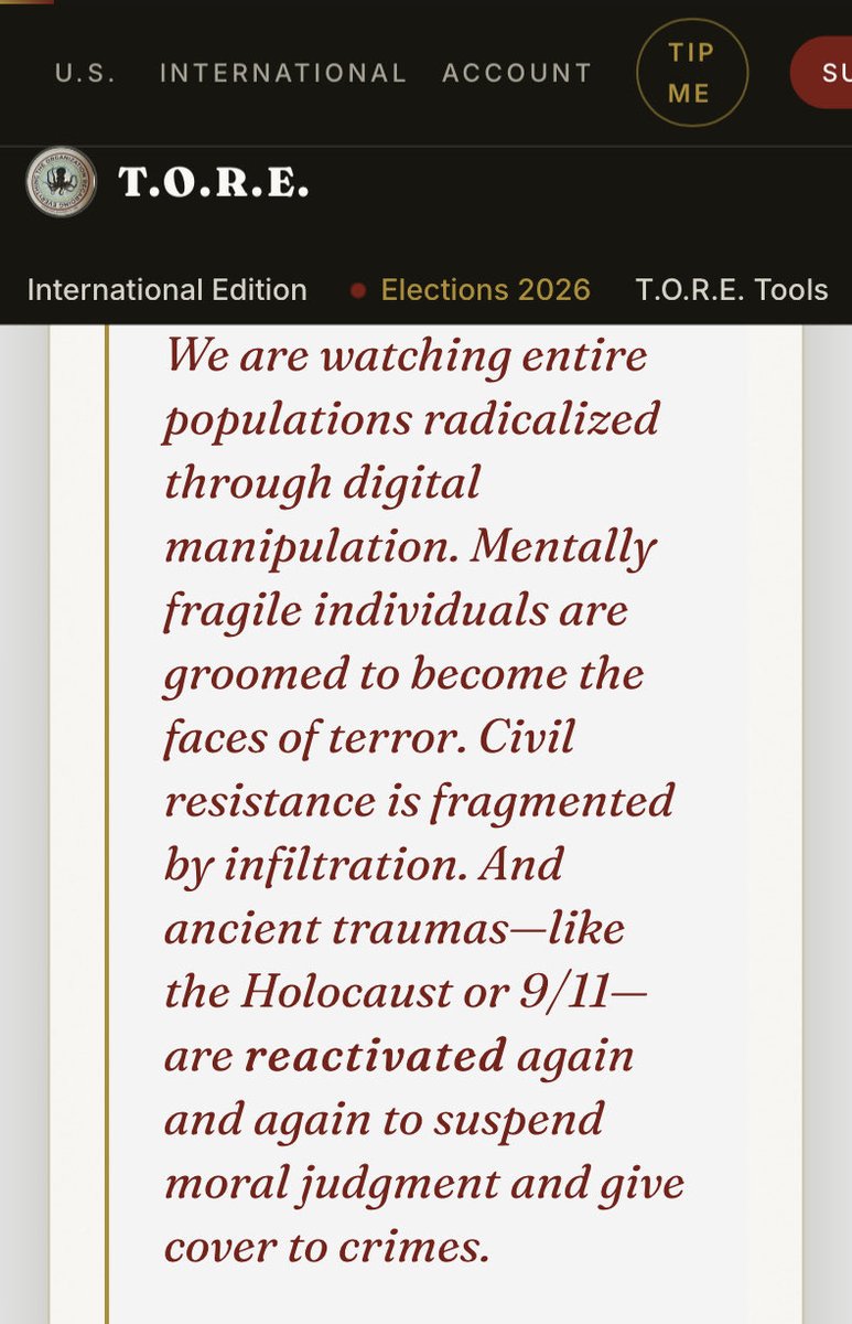 sQuidVicious_1's tweet photo. ENGINEERED PERCEPTION AND DIGITAL CONTROL

"We are not living through random chaos. We are living inside a Designed psychological war, a theater of manufactured enemies, manipulated emotions, and engineered consent."

💭 Think—Influencers, media, journalists networks

Companion article:
https://t.co/EAWqczV6mT