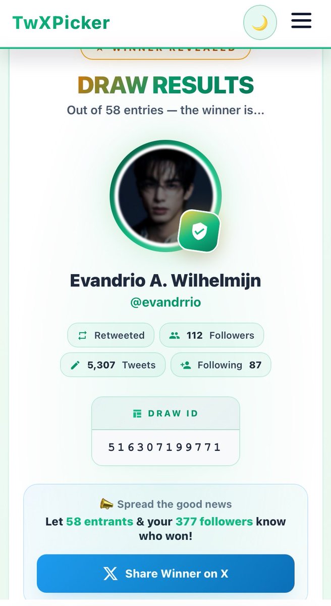 clarveis's tweet photo. ㅤ
Terakhir, selamat dapat e-wallet nominal rahasia. Claim ke DM gua ya! 

( @sachneta @evandrrio )
ㅤ https://t.co/g8MduTOvFv