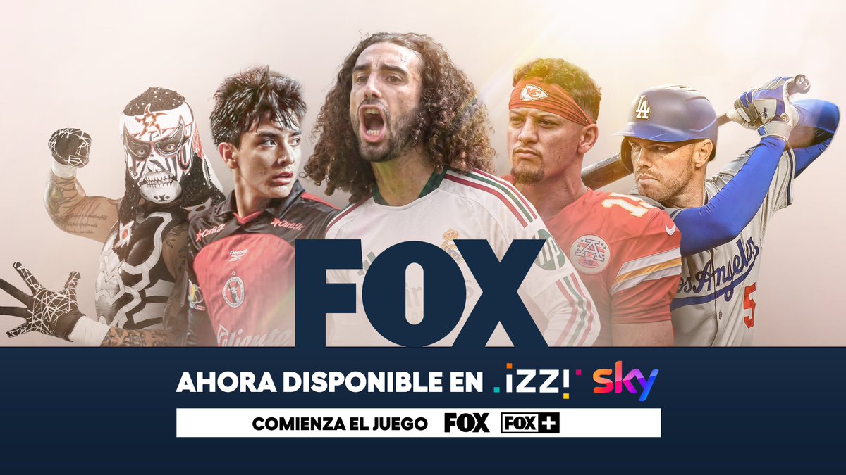 somos_FOX's tweet photo. FOX LLEGA A IZZI Y SKY EN MÉXICO.

A partir de este 31 de Agosto, disfruta toda la emoción de FOX y FOX+ a través de los canales 502 y 540 en izzi, y 1551 y 1565 en SKY.

Los suscriptores de izzi y SKY podrán disfrutar de una sólida oferta deportiva que incluye, NFL, Liga MX y Liga Femenil, Champions League, Concachampions, Premier, Bundesliga, AAA, MLB, Nascar ¡y mucho más!
