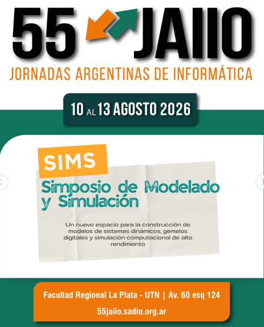 SEDLab_ICC's tweet photo. Este mes finalizó con éxito el 2do. Simposio de Modelado y Simulación #SIMS de las 55 JAIIO @jaiio_oficial @Sadio_Oficial

2 días, 40+ asistentes, 1 charla plenaria INVAP, 33 trabajos aceptados con autores abarcando 31 instituciones académicas de 7 provincias argentinas y de Brasil, Perú, España e Italia.

El 55 SIMS reunió aportes en teoría y en aplicaciones a energía, biomedicina, epidemiología, economía, aeroespacial y ciencias ambientales, entre otras.
https://t.co/RdF328DBmM

¡Felicitaciones a todos y todas por estas dos excelentes jornadas de intercambio académico!

Un agradecimiento especial a los anfitriones de UTN-FRLP por la hospitalidad @utnfrlaplata y a nuestro excelente comité académico por el esfuerzo y la calidad de sus revisiones.
https://t.co/Cbb8dkqjMN
¡Nos reencontramos en las 56 JAIIO en 2027!

Los coordinadores, María Julia Blas, Rodrigo Castro y Ernesto Kofman

@ComputacionUBA @icc_uba_conicet @SEDLab_ICC @UBAInvestiga @ingarConicetUtn @inifta_ok @INTEMA_MDP @plapiqui @INAHE_CONICET @unpsjb_oficial @FI_UNPSJB @unlp @UTNSantaFe @unmdp @UNVM @UNS_oficial @unsamoficial @ucema_oficial @FLACSOARGENTINA @invapargentina @uclm_es @UNMSM_ #CIFASIS #IFLP #IIPAC #IIPAC_FAU #ICYTE #ICYTEConicet #IMITAB #IMAS #IMASantalo #55JAIIO