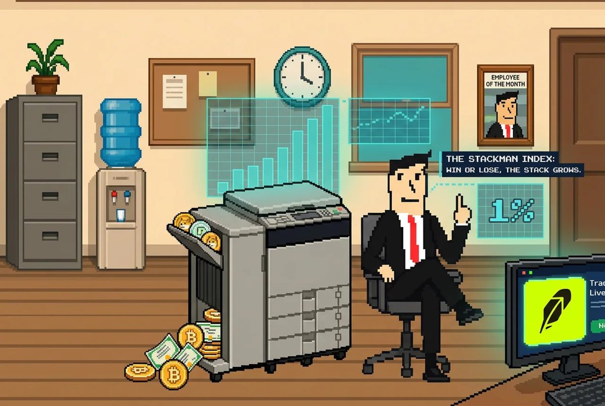 StackmanStock's tweet photo. Stock trading on @RobinhoodCrypto is now live, so you can fully test Stackman.

Buy memes, diversify part of your position into stock tokens, and earn regardless of how your meme trades perform.

We’re kicking off the trading launch with a small update: you can now retrospectively see what your RWA portfolio could have looked like if we had launched Stackman earlier.

Use your real trading history to see how your Stack Vault would have grown with different sweep rates.

Build your Stack here: https://t.co/X3UAXqdKmR