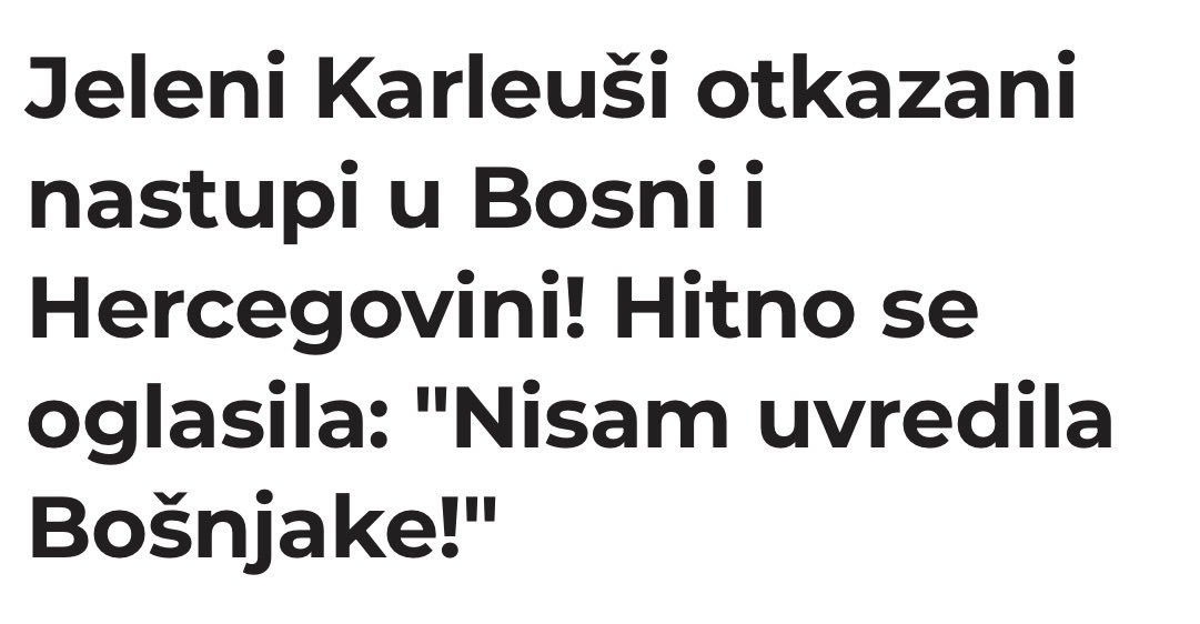 alienskaenigma's tweet photo. Kome smetaju Dino Merlin i Jelena Karleuša? 
Jesu li ikoga ubili svojim stavom i rečima? 
Ne ulazim u to da li se slažemo ili ne. Zanima me samo da li je trend u velikoj 2026. otkazivati nastupe velikim estradnim imenima? https://t.co/TIOWNnXbUs