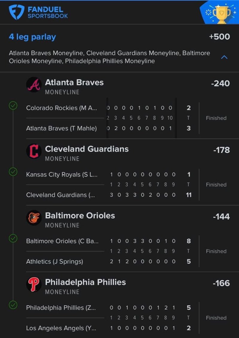 favyparlay's tweet photo. Cashed our MLB Moneyline 6x Parlay in our Premium Discord ✅ 🎉 

Congrats if you Tailed. 🫡

JOIN THE DISCORD 🔗🔗 https://t.co/p6ekOfZv9a

#MLB #MLBBets #HomeRunProps #HRParlay #BaseballBets #SportsBetting #Parlay #DavisParlay @playbook https://t.co/ldSUIxuacB