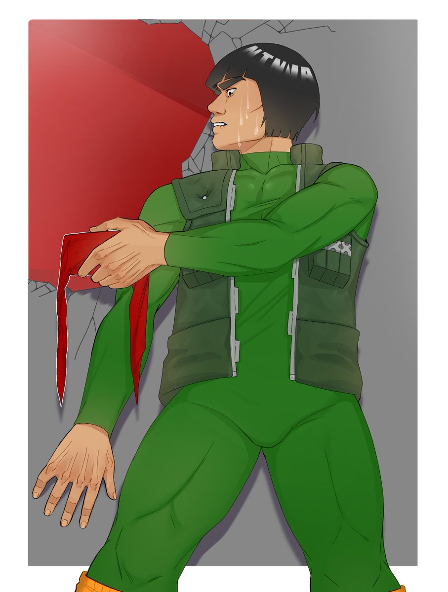 Twunky03's tweet photo. What are you looking at? 👀 (scene redraw) #mightguy https://t.co/CZILypleln