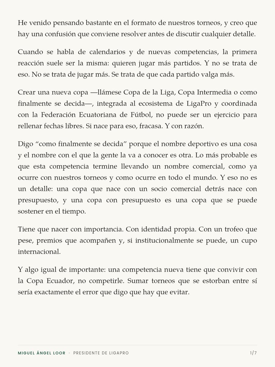 miguelloor's tweet photo. 1/2

No se trata de jugar más. Se trata de que cada partido valga más.

Lo que vengo pensando sobre hacia dónde debe ir el formato de nuestros torneos. Va completo acá 👇 https://t.co/69Nh1AJcQf