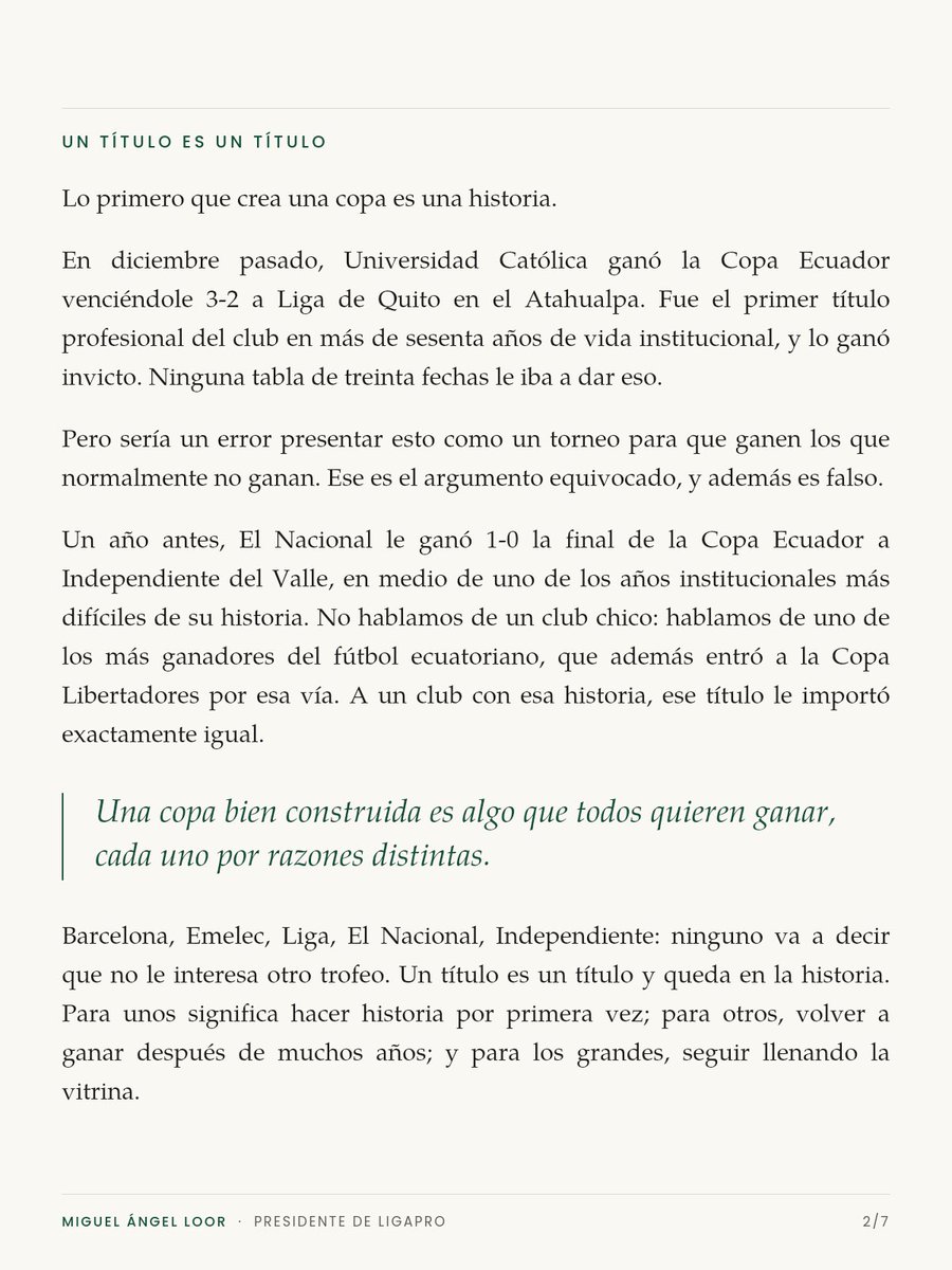 miguelloor's tweet photo. 1/2

No se trata de jugar más. Se trata de que cada partido valga más.

Lo que vengo pensando sobre hacia dónde debe ir el formato de nuestros torneos. Va completo acá 👇 https://t.co/69Nh1AJcQf