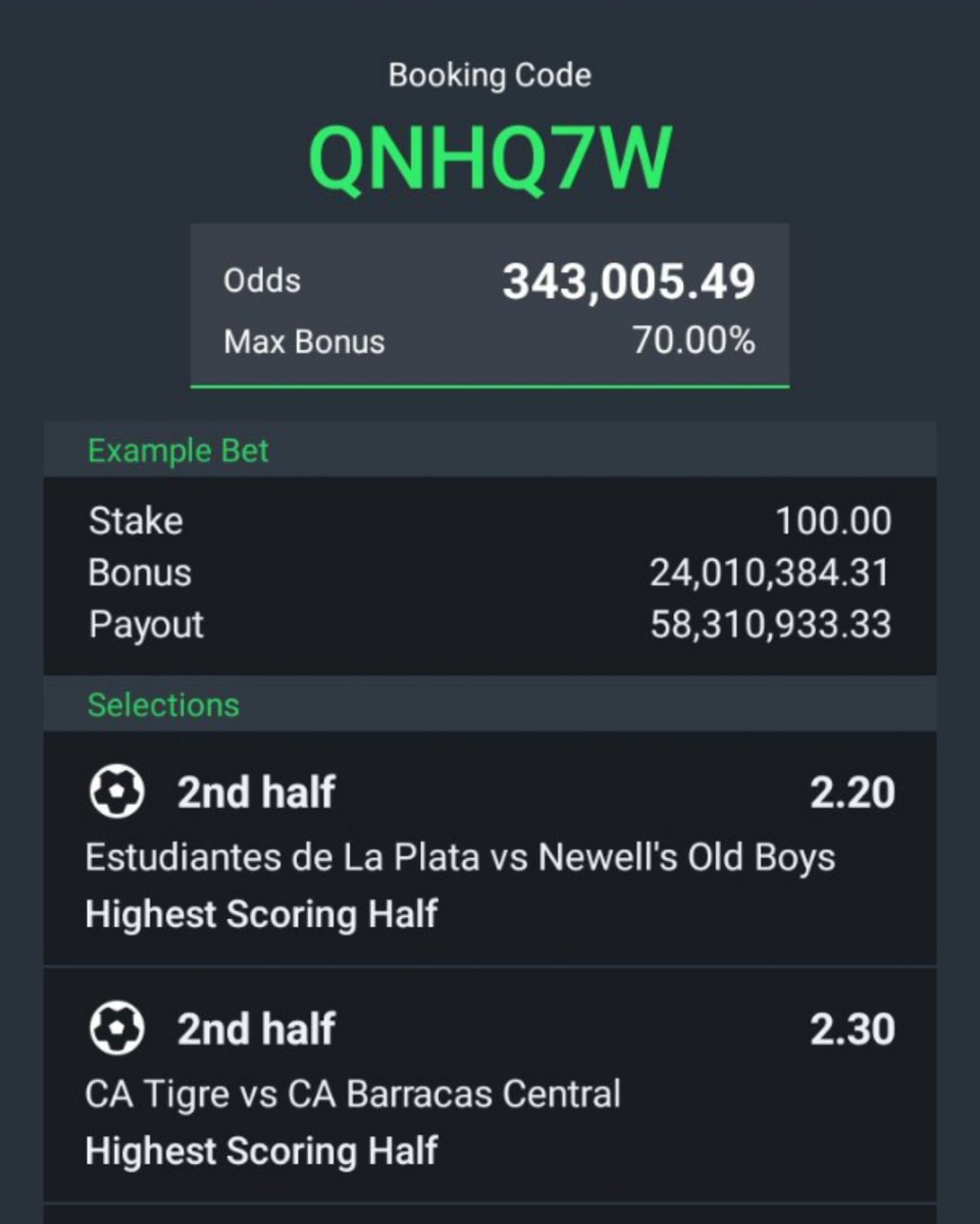 Dihmma44's tweet photo. Highest scoring half for 200,000,00 https://t.co/SdoO5OXyYy