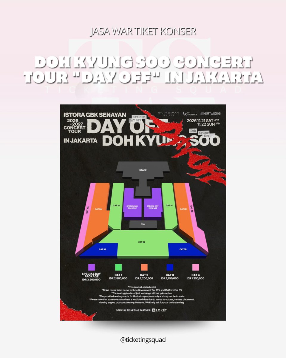 ticketingsquad's tweet photo. JASA WAR TIKET - DOH KYUNG SOO CONCERT TOUR “DAY OF” IN JAKARTA
• fee 200k, dp 50k
• pelunasan fee dibayar setelah tiket secure!
• 100% full refund kalau tidak dapat tiket
• 100% trusted
• form: TBA
• t&amp;c (link di bio)

DM on Instagram or Twitter for more info‼️

#zonauang https://t.co/tMuwkMVOC9