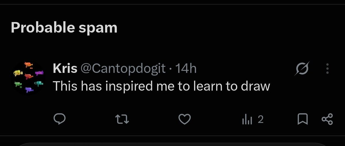 sqwigeon's tweet photo. "Probable spam" and it's the most fulfilling thing you could possibly hear as an artist https://t.co/zNVHKFEBy8