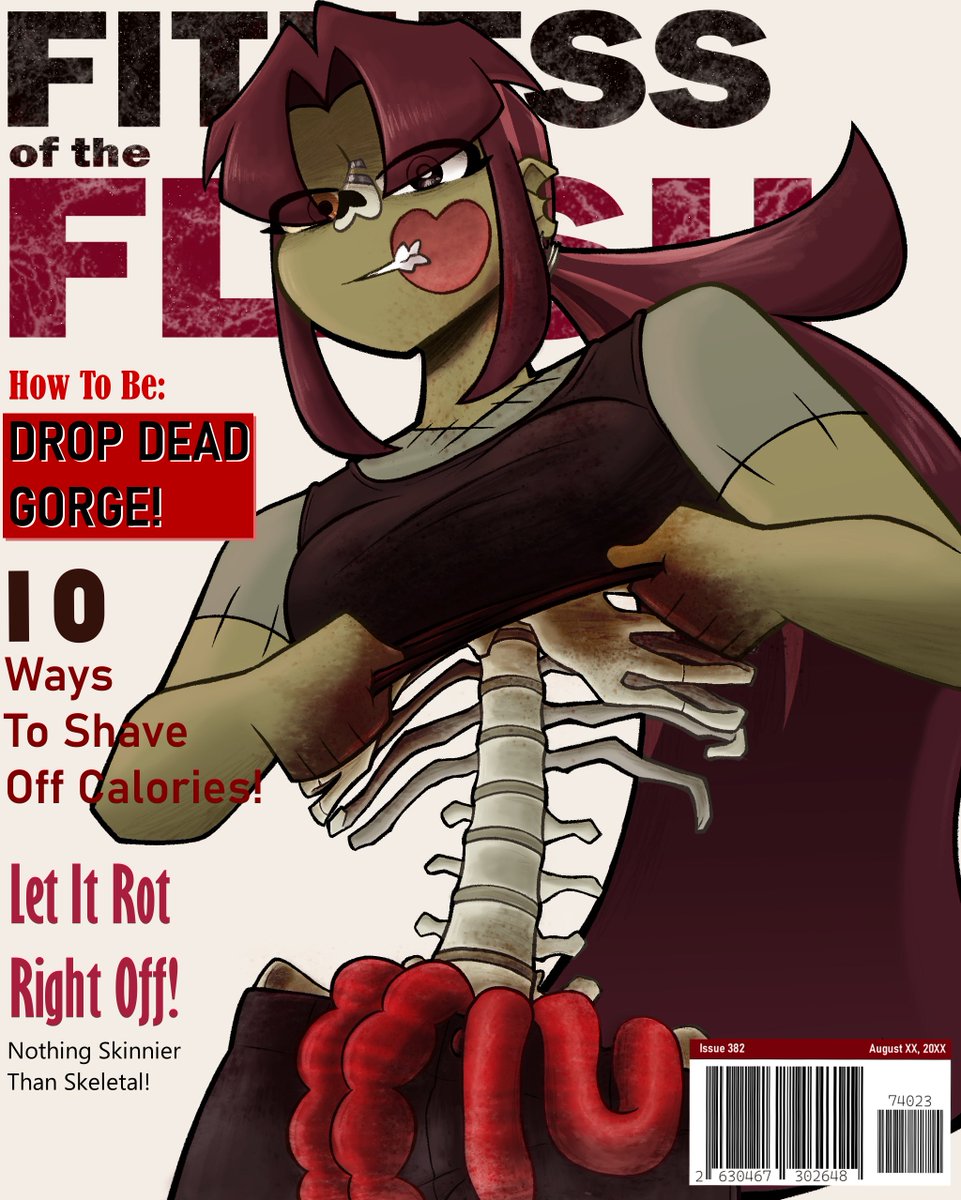 quesofrescoart's tweet photo. Trigger/Content Warning for gore, and references to self harm and eating disorder culture.

Now forever, the body at a standstill from a time forced to set standards.

#FarFetchedOC https://t.co/znDjrVwifP