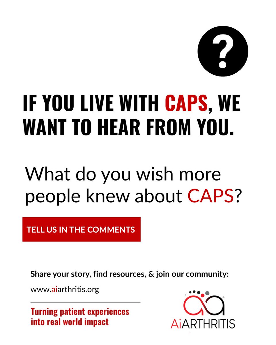 IFAiArthritis's tweet photo. Living with CAPS means navigating a rare disease that is often misunderstood. Every conversation helps increase awareness, improve care, and bring hope to those affected.
#AiArthritis #Autoimmune #Autoinflammatory #AutoinflammatoryAwareness https://t.co/iFRxAyfzXh