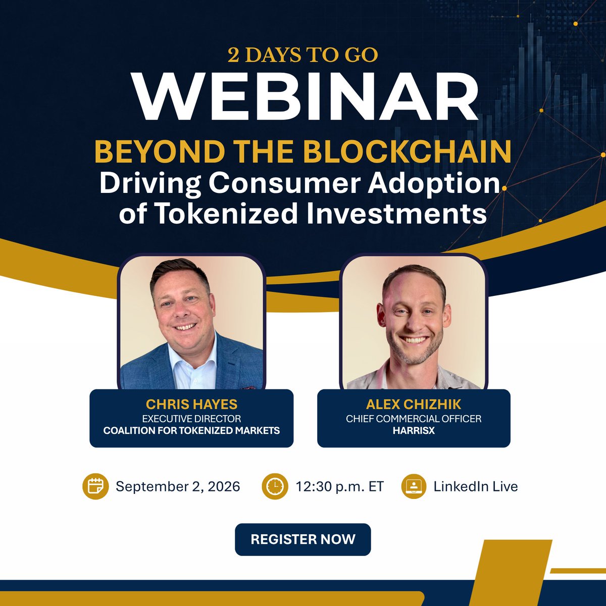 TokenPolicyCTM's tweet photo. Two days to go!

Join CTM’s @chayesdc and HarrisX’s @MrEbitda for a discussion on what could drive consumer adoption of tokenized investments.

Sept. 2 | 12:30 p.m. ET
Register: https://t.co/97MzAyOumd https://t.co/YdZ4gEtvsA