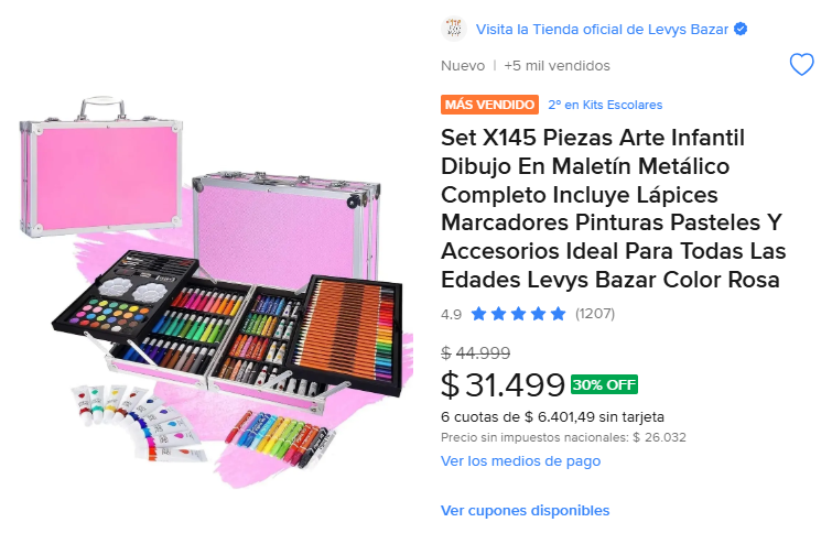 LocosXElBazar's tweet photo. 🎨 ¡EL KIT DE ARTE QUE TIENE TODO PARA CREAR!

Antes $44.999.
Ahora $31.499 — 30% OFF.
https://t.co/2I1KKtEKSH

Set x145 piezas + lápices + marcadores + pinturas + pasteles + maletín metálico. 🔥 https://t.co/mn8HcRmEvN