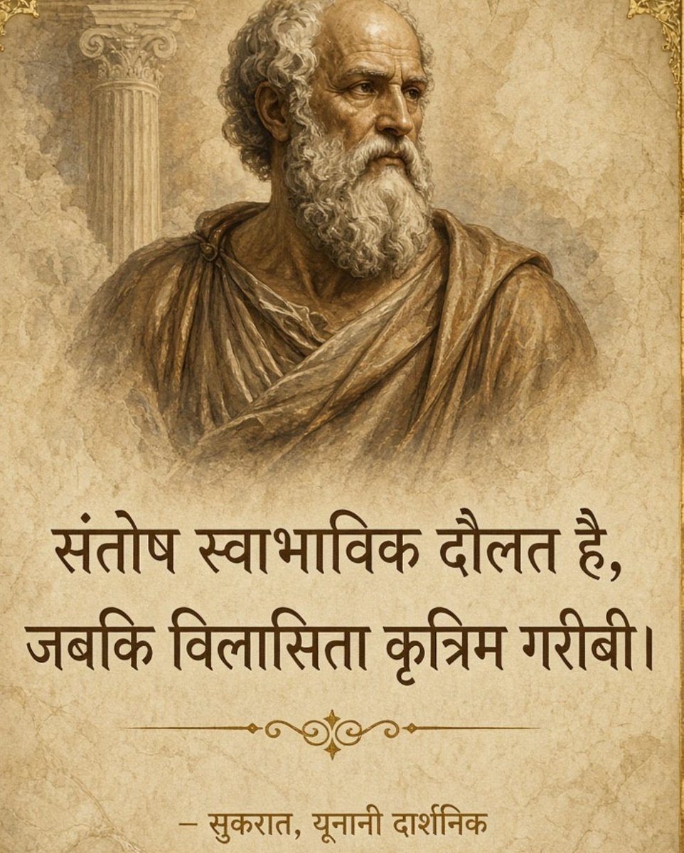 Berozgarbanda's tweet photo. संतोष स्वाभाविक दौलत है, जबकि विलासिता कृत्रिम गरीबी✨️❕️❕️ https://t.co/HQKZjW3WpV