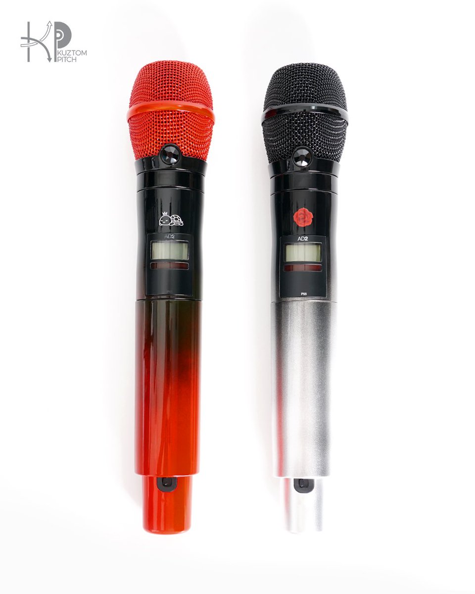 KuztomPitch's tweet photo. Custom microphones for K. @kristtps &amp; K. @stjinx_maya at #SOTUS10thYearConcert ⚙️

Both are finished with Swarovski Jet Black crystals, bringing the two designs together with a refined signature touch. 🎤❤️🖤

#KuztomPitch #KristSingto https://t.co/YUwoKy9xQ9