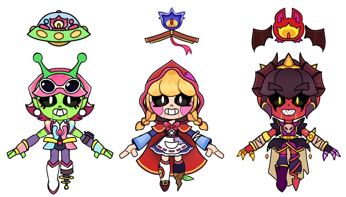 kellerLin12's tweet photo. Gigi skins! 👽🍎😈
#brawlstars 
#brawlstarsart https://t.co/nxeI669p6y