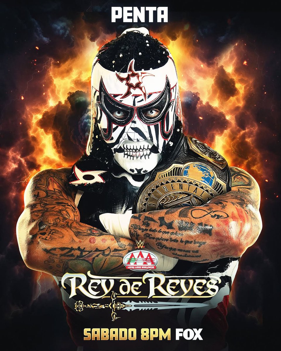 JmgMarcelus's tweet photo. Penta, el nuevo Campeón Intercontinental de WWE, arrancará  este sábado.⁣
⁣
México 🇲🇽 y Centroamérica⁣
8PM por Fox y Fox One⁣⁣
10:30PM por Fox Tubi⁣⁣⁣⁣
⁣⁣⁣⁣⁣
Sudamérica 🌎 (Excepto Brasil) por YouTube Fox https://t.co/BS5UuCn2Gp