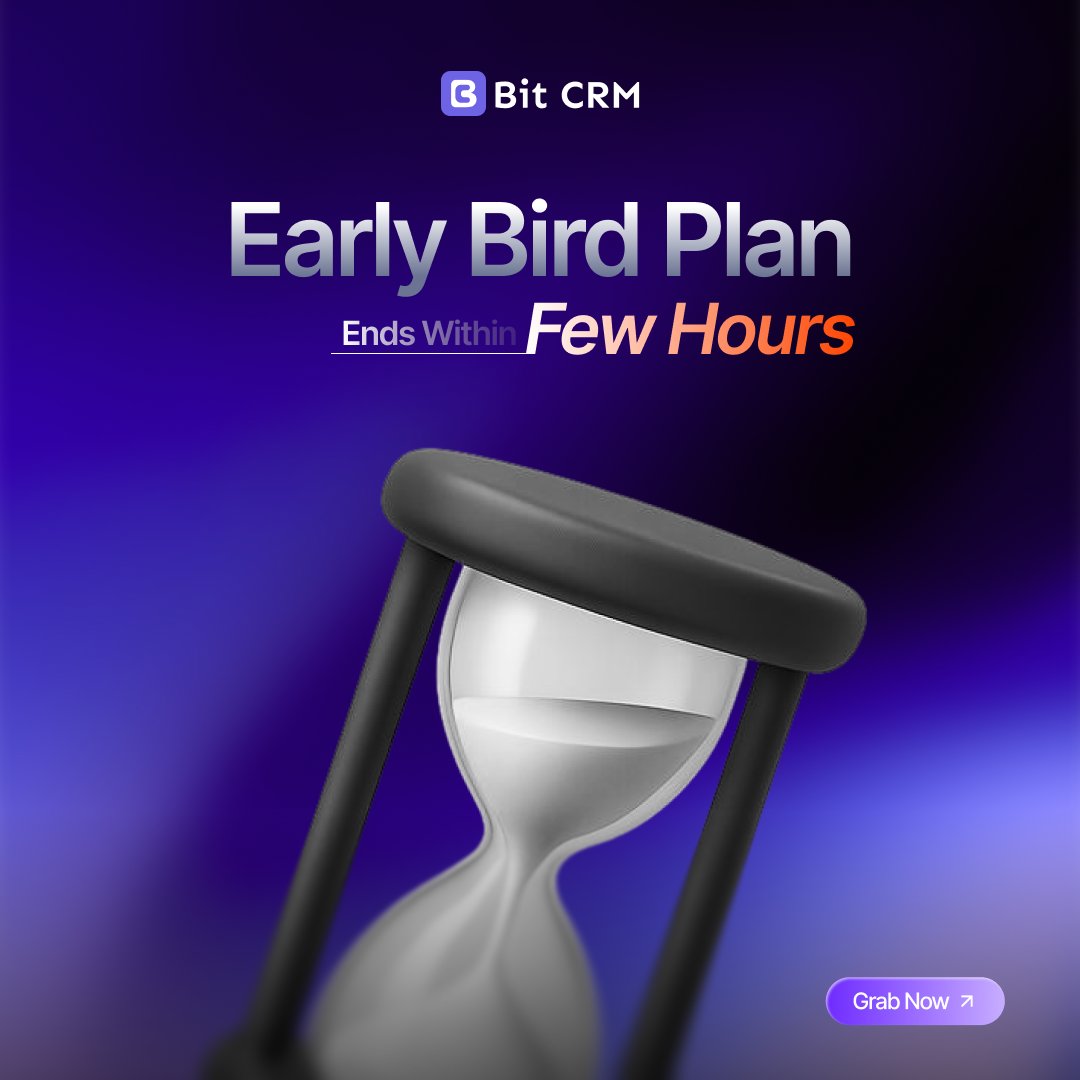 WPBitCRM's tweet photo. ⏳ Bit CRM Early Bird Plan ends within a few hours.

Thank you to everyone who joined us this month. The response has been amazing, and your feedback keeps making Bit CRM better. https://t.co/RzEFsDzU5I