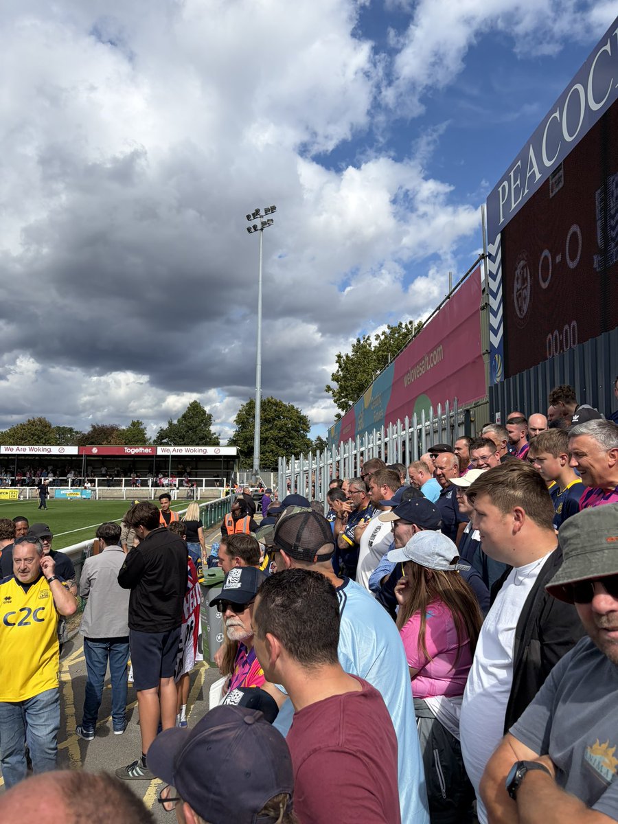 shrimperjon's tweet photo. Ridiculous @wokingfc 
Terrace is over crowded and dangerous yet you refuse to give us tickets in a half empty stand. https://t.co/KNOdMmrqle
