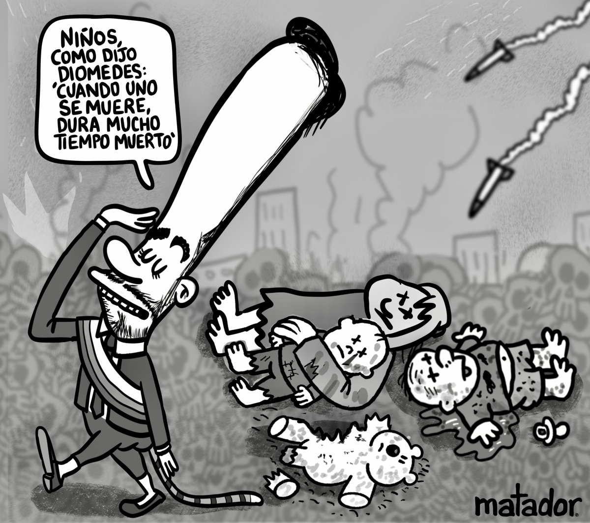 Matador000's tweet photo. En muchas regiones del país, el Estado no llega con educación ni con oportunidades para los niños de las zonas golpeadas por el conflicto. En su ausencia, los grupos armados ilegales se convierten en los reyes del territorio.

A veces, el Estado solo aparece en forma de bombas y estigmatización contra la población civil.

Hoy, en Guaviare, tres niños sintieron en carne propia qué tan duro muerde el Tigre.

«¡Que viva Cristo Rey!», gritan los asesinos.