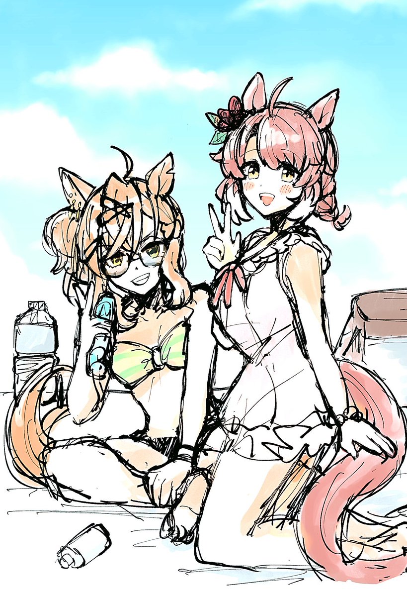 thou_uoht's tweet photo. #今月描いた絵を晒そう
夏と🍗と視線 https://t.co/8xnGpOJlrg