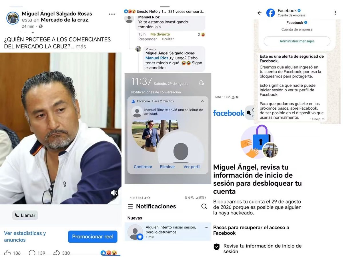 dakserelin98149's tweet photo. El presunto extorsionador del mercado de la cruz intentó hackear a joven q lo exhibió 

El afectado compartió q este sujeto le pidió a una familia $100 mil para poder operar frente al mercado y como se negaron a pagar curiosamente llegó municipio de qro a clausurar el negocio https://t.co/qUDMyLyDHG