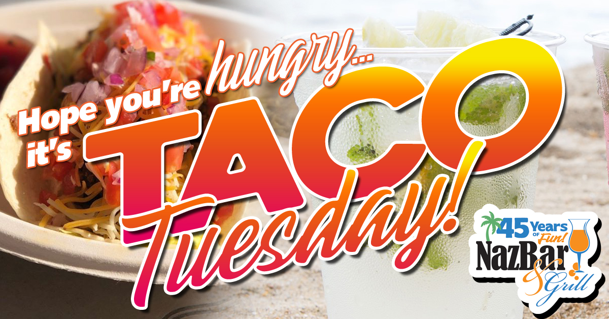 HaBlackwalmr's tweet photo. Taco Tuesday at NazBar &amp; Grill

$5 tacos
$5 house mojitos
Every Tuesday, 4 PM to close

Simple, delicious. See you tonight. https://t.co/OICIugHkZH