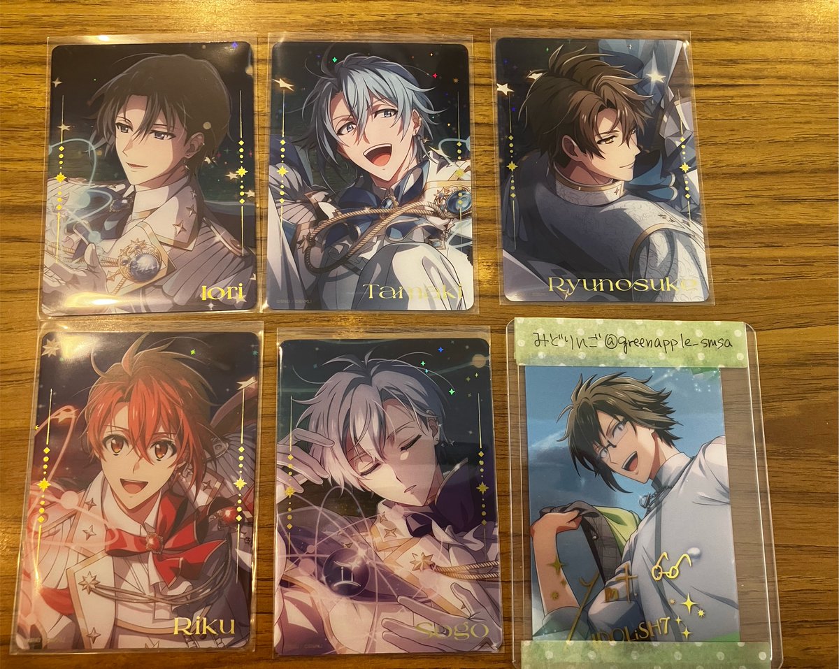 greenapple_smsa's tweet photo. 【交換譲渡】アイドリッシュセブン アイナナ　16STAR SIGNS クリアカード

譲　一織、環、壮五、陸、龍之介
求　定価>大和、楽（同数）

多分約束してないと思う。約束してる記憶がある人はお声がけください… https://t.co/WIuTObJSqF