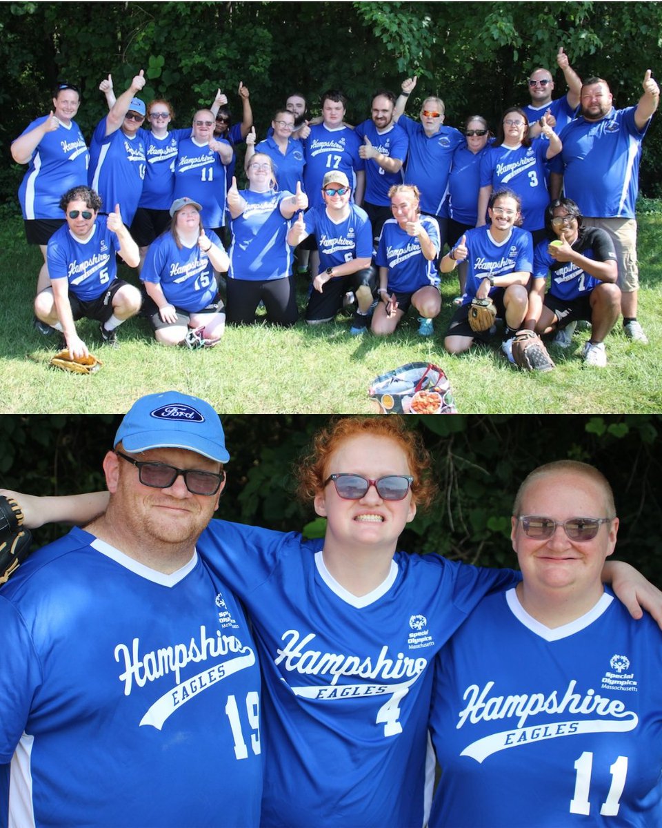 SpOlympicsMA's tweet photo. The Hampshire Eagles stepped up to the plate for their first-ever softball season! 🥎🦅 Despite the challenges, the team learned, grew and had plenty of fun together along the way!

Read about their inaugural season: https://t.co/IqREqhPVoV https://t.co/HcZ81BxVN5