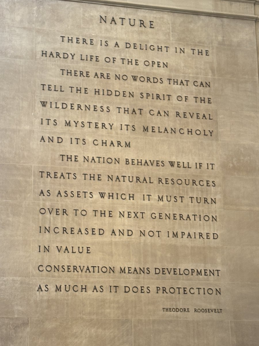 RPierceWriter's tweet photo. This is a Roosevelt quote displayed at the American Museum of Natural History that I’m particularly fond of.

We tend to talk about conservation and development as though they’re opposing forces. Either you develop the land, or you protect it. You produce energy, or preserve open space. You farm it, or conserve it. Build something, or leave it alone.

I like Roosevelt’s framing because it rejects that false choice. Conservation doesn’t require us to stop using land and natural resources. Instead, it asks us to think much harder about how we use them, what we gain in return, what we waste in the process, and what condition we leave them in for the next generation.

The distinction is especially cogent in the debate over solar on farmland.

If you oppose solar because of its perceived environmental footprint, what energy source are you recommending to replace the electricity it would have produced? Natural gas requires wells, pipelines, compressor stations, and power plants, while hydroelectric power alters rivers and aquatic ecosystems. Nuclear power requires mining, plant sites, waste management, and substantial infrastructure of its own. Every form of energy has a footprint.

If the objection is the public money supporting renewable energy, that’s also a fair conversation to have, but then let’s also compare subsidies, tax incentives, infrastructure spending, and other forms of public support across energy sources.

If your concern is farmland loss, that's worth discussing too. But then we should be talking about the other pressures permanently removing agricultural land from production: housing, warehouses, commercial development, roads, and the economics that make selling or developing farmland more attractive than continuing to farm it.

And yes, there’s always the suggestion that we should “just put solar on rooftops,” but this, too, misses the point. We SHOULD put a lot more solar on rooftops. We should put it over parking lots, on brownfields, wherever it makes economic and engineering sense. 

But “use rooftops instead” doesn't answer the question of how much electricity those sites can realistically produce, how quickly they can be developed, what they cost, whether the grid can accept that power where it's generated, or how we meet the rest of our energy demand.

There’s no impact-free option.

We need food, and we need energy. We also need housing, infrastructure, roads, businesses, communities that can support the people living in them.

To pretend we can simply stop developing land or using natural resources isn’t a serious conservation strategy. Folks who advocate for solar on farmland know that there are downsides. I certainly do. We understand that there are tradeoffs and that land changes.

Roosevelt’s conception of conservation wasn’t that natural resources should never be touched; it was that we have an obligation to use them without squandering them, to meet the needs of the present without unnecessarily diminishing what remains for the people who come after us.

That standard demands more from us than simply being “for” or “against” development. The harder question is what development should look like, and I think this is where most public conversations fall apart.

Saying “no” to a project is easy. Building a workable alternative is harder, because eventually, somebody has to answer the next question: okay, then what?

Where should the electricity come from instead? Where should the infrastructure go? What impacts are we willing to accept? What will it cost? And are we applying the same scrutiny to the alternative that we already applied to the thing we opposed?

Harder conversations? Yep. But more useful ones.

Agrivoltaics is compelling to me because I understand that putting solar panels on farmland changes that land.

But change and destruction aren't synonyms.

Done thoughtfully, the developed acre can remain agricultural land. Livestock can graze and pollinators can use it. Soil can remain covered and biologically active. A farmer can earn income from it while that same acre produces electricity for homes and businesses.

Development is inevitable. Stewardship is a choice.

More than a century ago, Roosevelt understood something I think we’ve lost in the way we talk about conservation in 2026. Conservation requires more of us intellectually than simply drawing a line around something and declaring that nobody should touch it. 

We still have to live here. We still have to eat, build homes, move people and goods, produce electricity, and use natural resources.

Our responsibility is to figure out how to do those things without being wasteful or needlessly destructive.

Use resources. Develop them. Benefit from them.
But don't squander them.

And don’t leave the next generation to solve the problems we avoided because the solutions available to us weren’t perfect.