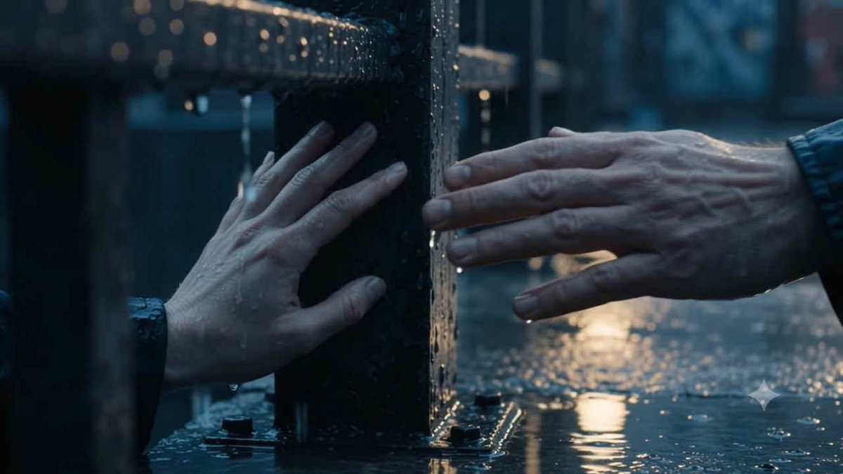 Nzero_M's tweet photo. Two hands. One barrier. Neither of them chose it.

The Storm — a city that woke up.

#bitandballad https://t.co/msjYQQUBnc