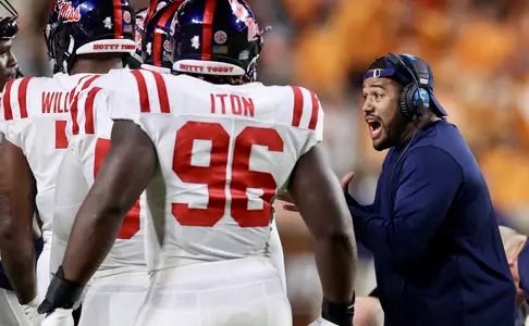 RebsRising's tweet photo. Ole Miss Football! 
Louisville’s rebuilt OL faces a nightmare Week 1 test vs. Ole Miss DL. 🏈

Analysis: Cards OL = severe lack of personnel continuity and cohesion. Lost nearly entire starting unit from 2025. Key transfer LT Anwar O'Neal is injured, kicking Lance Robinson over to LT & Evan Wibberley to C.

Must immediately mesh against a brutal and deep Rebels DL. PG & RJ will rotate  Brown, Boireau, Oatis, Beavers and Maddox along side all world DT Will Echoles.

Ole Miss emphasizes power/run containment with hybrid edge speed & two deep personnel.

By the 4th Q, a fatigued Louisville front line will struggle to match the explosiveness of fresh SEC pass rushers.
#HottyToddy #OleMiss