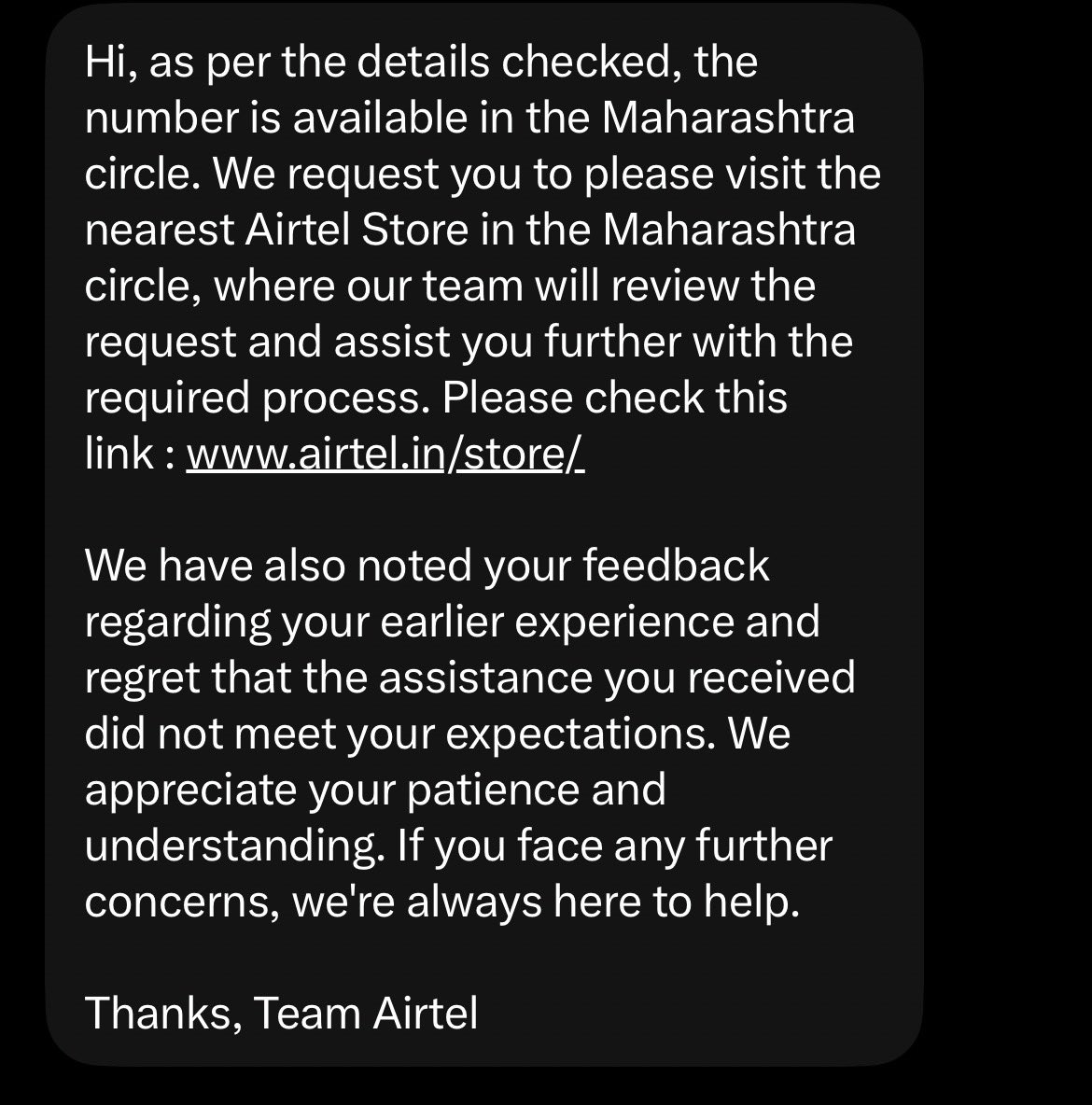 sagar1596's tweet photo. @Airtel_Presence @airtelindia @Airtel_Presence this is not an update. You’ve just told me exactly what I was saying in the first place. If I have to travel to Goa/maharashtra everyone I need support for a sim that was taken in Goa, what kind of network are you guys running? https://t.co/MmcRFTo1TB