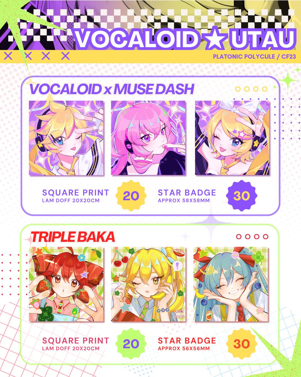 rice_cacce's tweet photo. [RTs/like=🫶]

 ☆COCO's #Comifuro23 PO☆ 

🩷 R1999, Limbus Company, Love Bullet, Kasane Teto, Neru, Vocaloid, Muse Dash, Evangelion 
💜Platonic Polycule 
📅 31 - 15 Sept
📎Pick up &amp; Shipping  
https://t.co/okZoLe7oEu

#CF23 #comifuro23catalogue https://t.co/2CCfcRcJr3