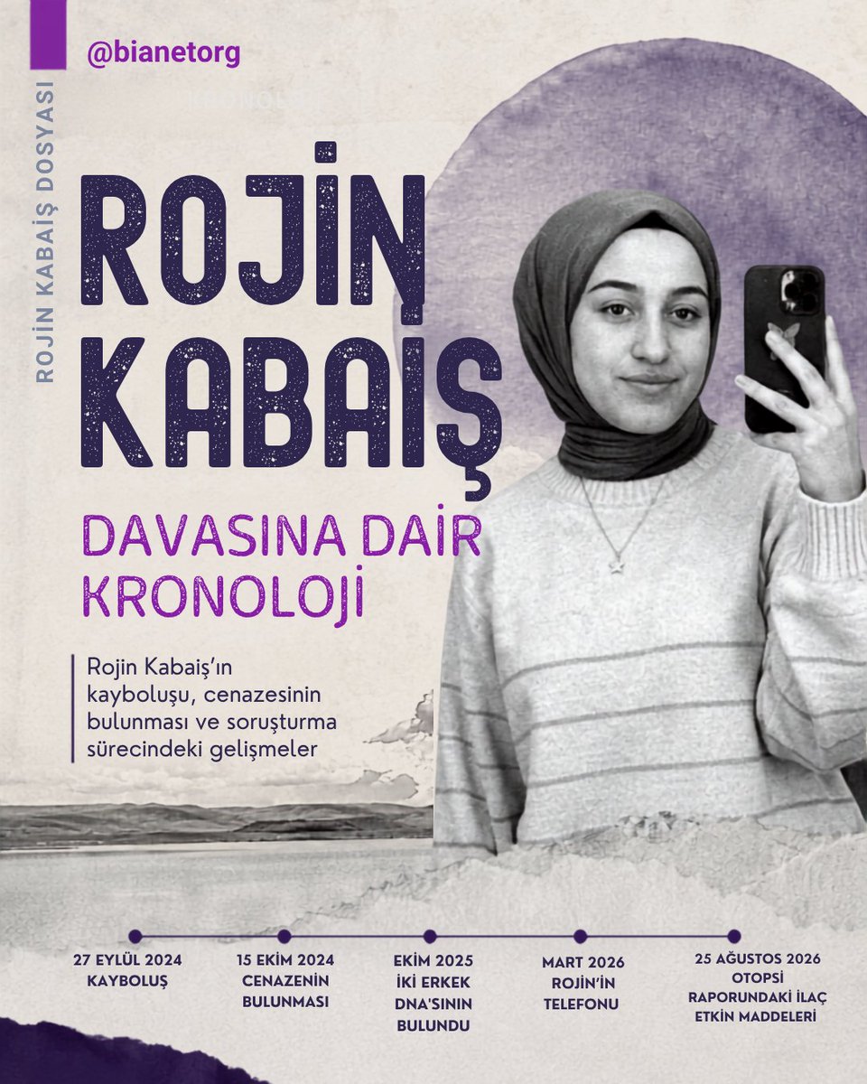 bianet_org's tweet photo. ♀️ Rojin Kabaiş dosyasındaki gelişmeleri, ilk günden bugüne yanıt bekleyen sorular ve soruşturma sürecinde ortaya çıkan yeni bulgularla kronolojik olarak derledik.

📁 @elanrbrnc @kepenekevrimm

/ @RojineAdalett

https://t.co/ePKY2H86Dx https://t.co/hn2Bjc8Y5k