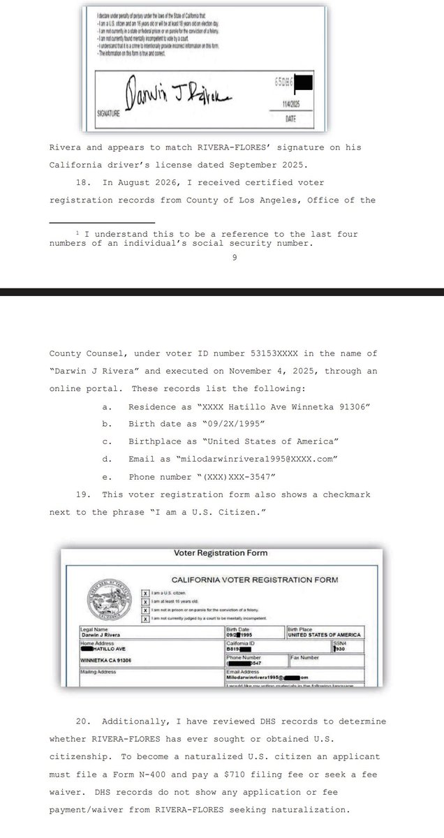 BillMelugin_'s tweet photo. DOJ says this is his voter registration form in which he falsely claimed to be a U.S. citizen. https://t.co/Zq4TXTHLwC